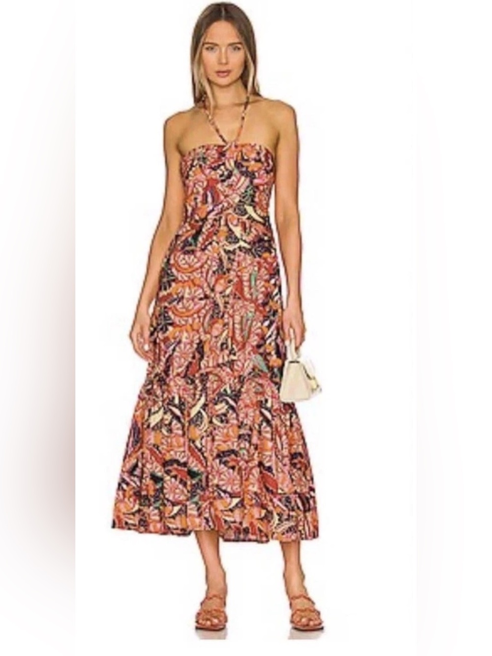 A.L.C. Woman's Adele Halter Tiered
Midi Dress Size 2